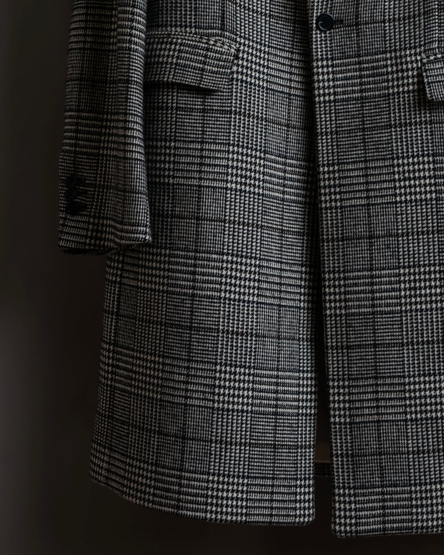 "RAF SIMONS" 20-21AW Glen check pattern tailored shape coat