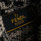 "FENDI" Houndstooth & zigzag pattern turtleneck tunic pullover