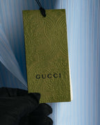 -SPECIAL- "GUCCI" 2010's-20's Pearl embellished detachable collar striped long shirt