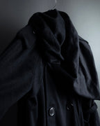 "TORUICHOU" Muffler-style collar military detail coat