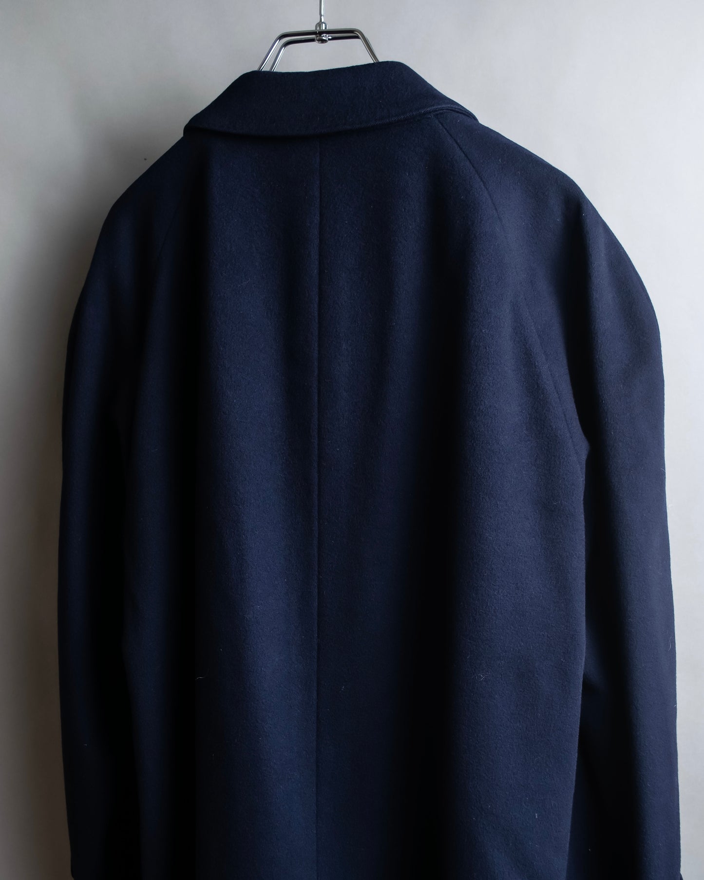 "YVES SAINT LAURENT" Stand neck fly front wool long coat