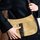 "LOEWE" Anagram logo engraved suede leather tote bag