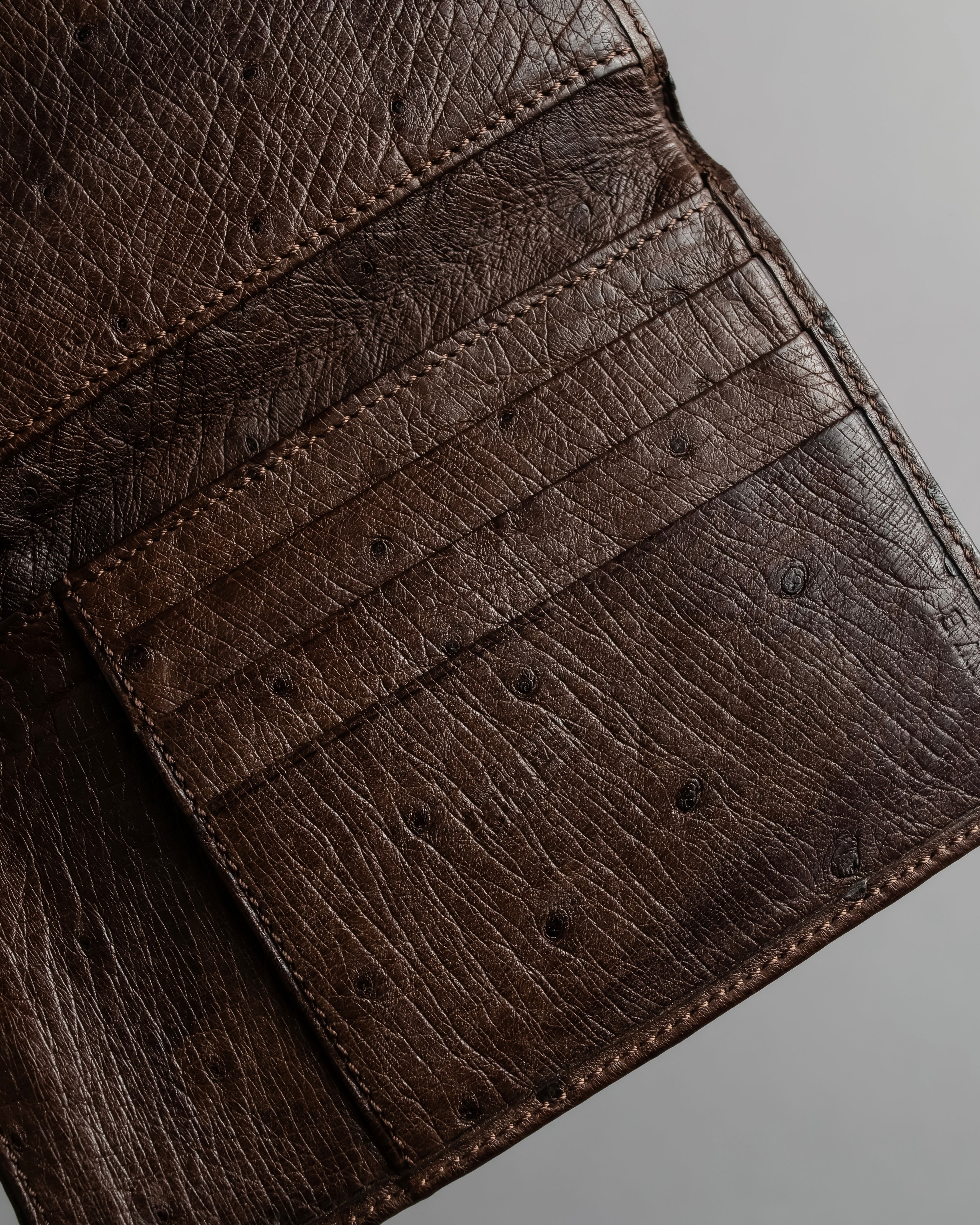 "LOEWE" Ostrich leather bi-fold wallet