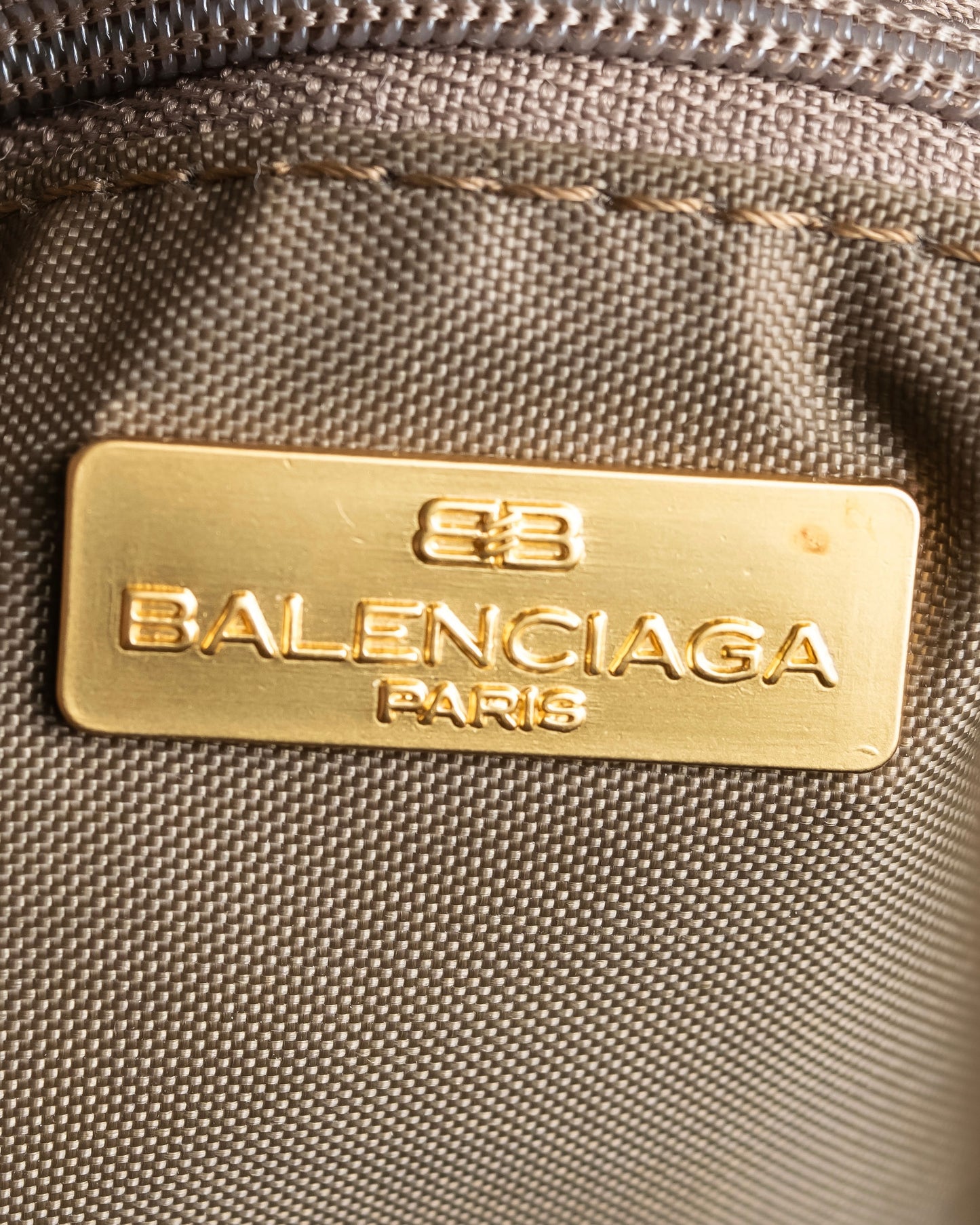 "BALENCIAGA" Nylon＆crocodile leather combination design boston bag