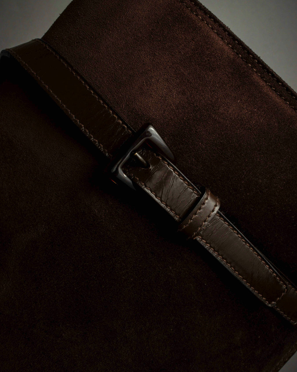 "PRADA" Leather loop strap design suede leather bag