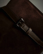 "PRADA" Leather loop strap design suede leather bag