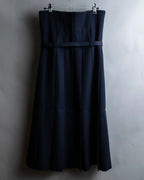 "COMME des GARCONS" Box pleated belted corset skirt