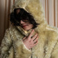 "DIESEL" Double zipper hooded long fur coat