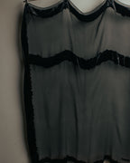 “GUCCI” 90’s-00’s Sheer velvet trimmed silk blend stole