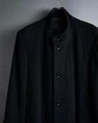 "BARBERINI" Minimalist detail 100% cashmere stand collar coat