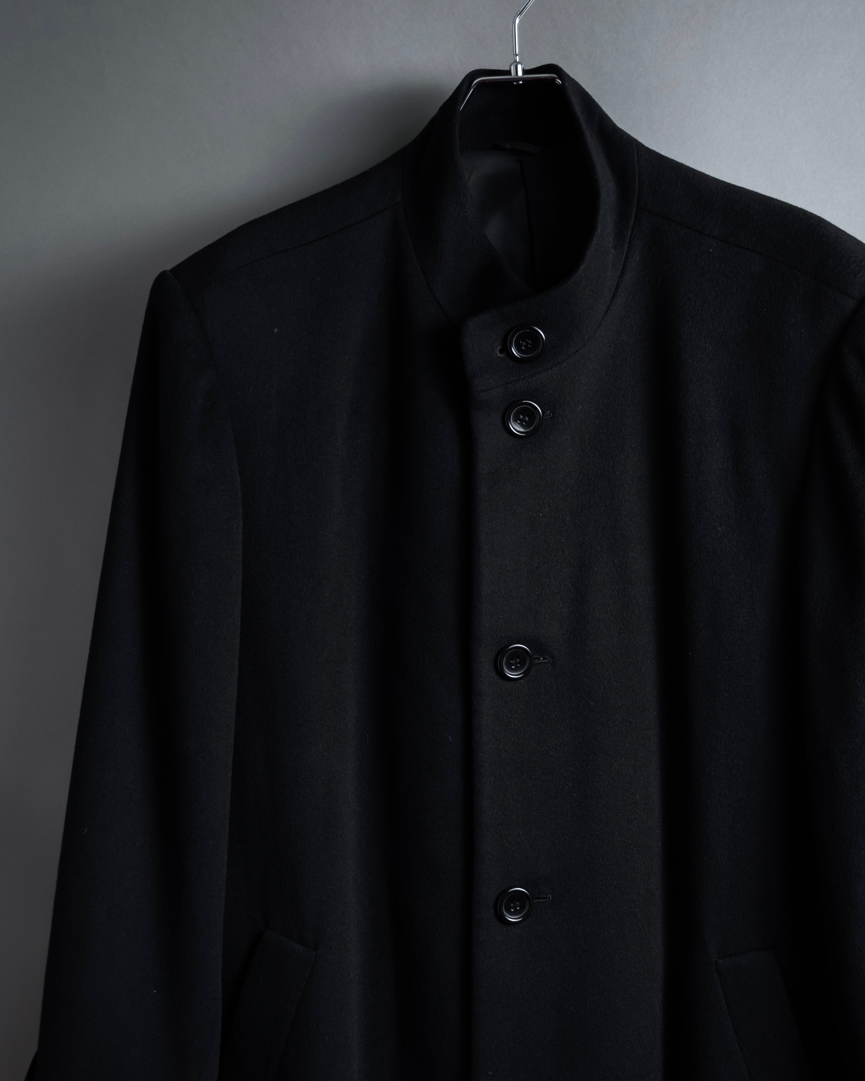 "BARBERINI" Minimalist detail 100% cashmere stand collar coat