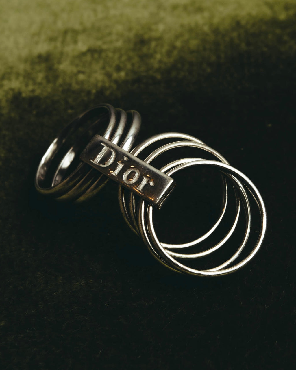 “Christian Dior” 00’s-10’s Silver 925 multi band logo ring