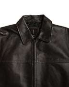 VINTAGE / Architectural Leather Jacket Dark Brown