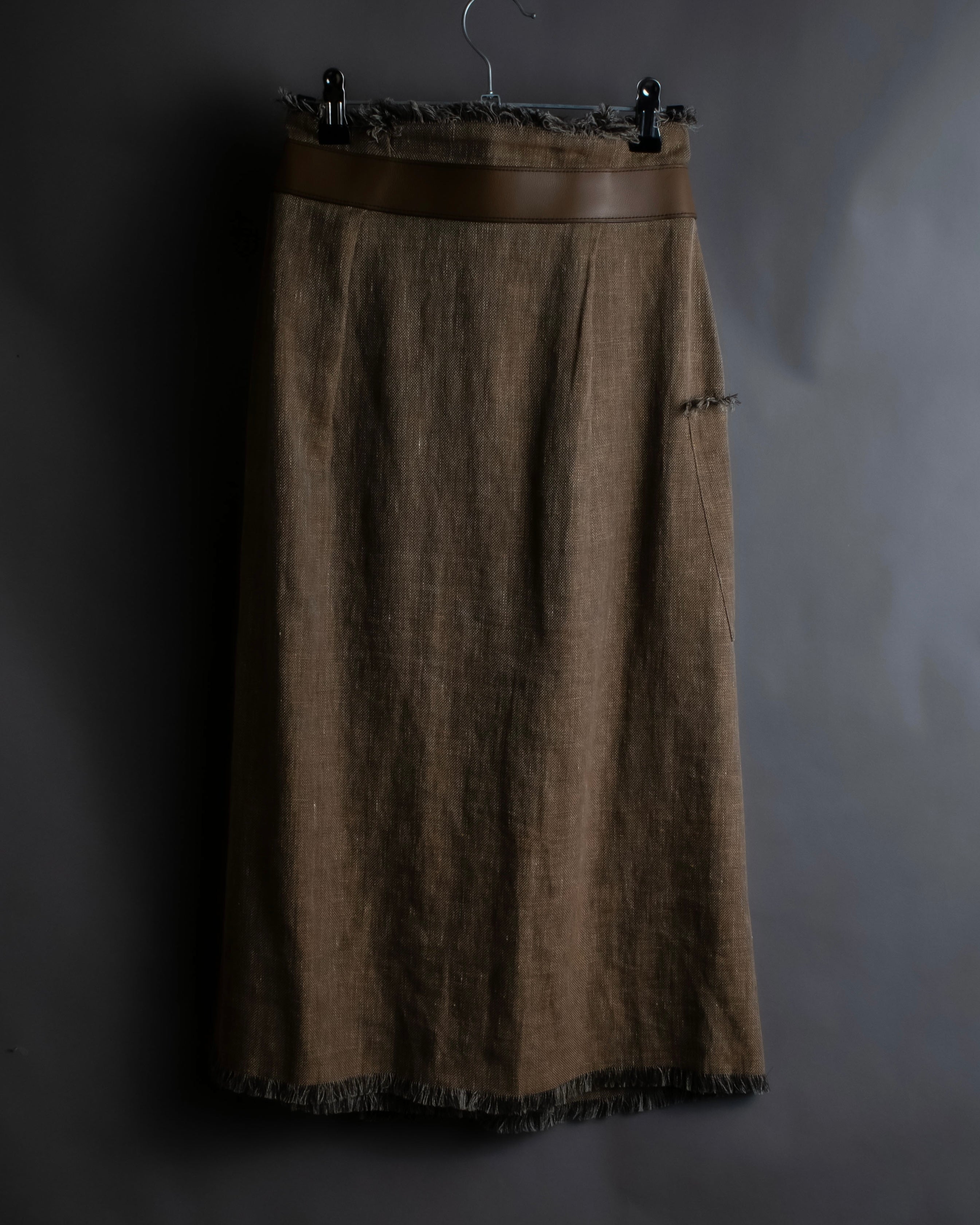 "HERMES" Gaultier period fringe design wrap skirt