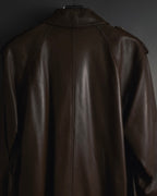 -SPECIAL- "LOEWE" 80’s Military detail stencil leather coat
