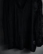 –SPECIAL– "HERMES" 00’s Sheer botanical lace cotton pullover