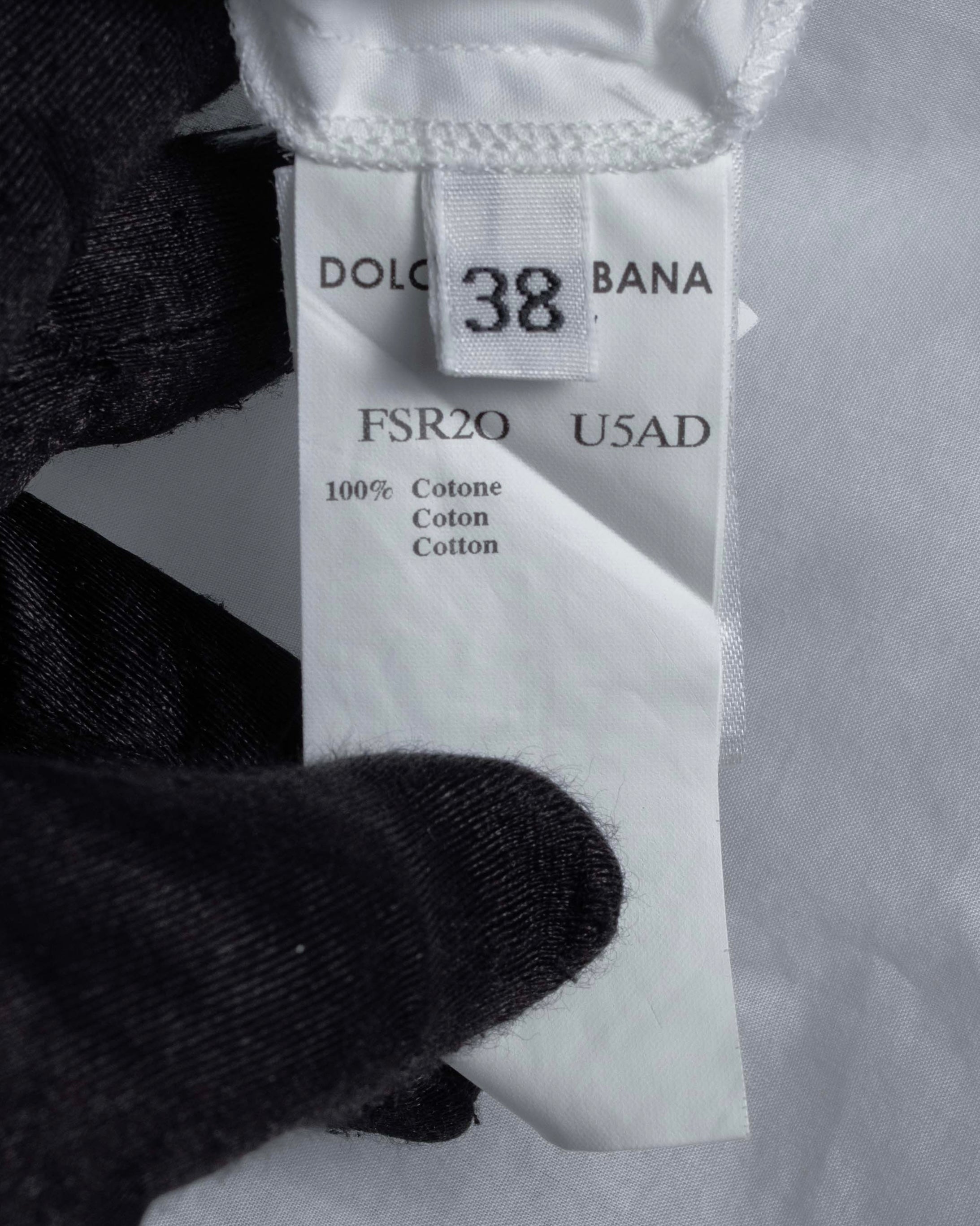 "Dolce & Gabbana" Tiered frill design white shirt