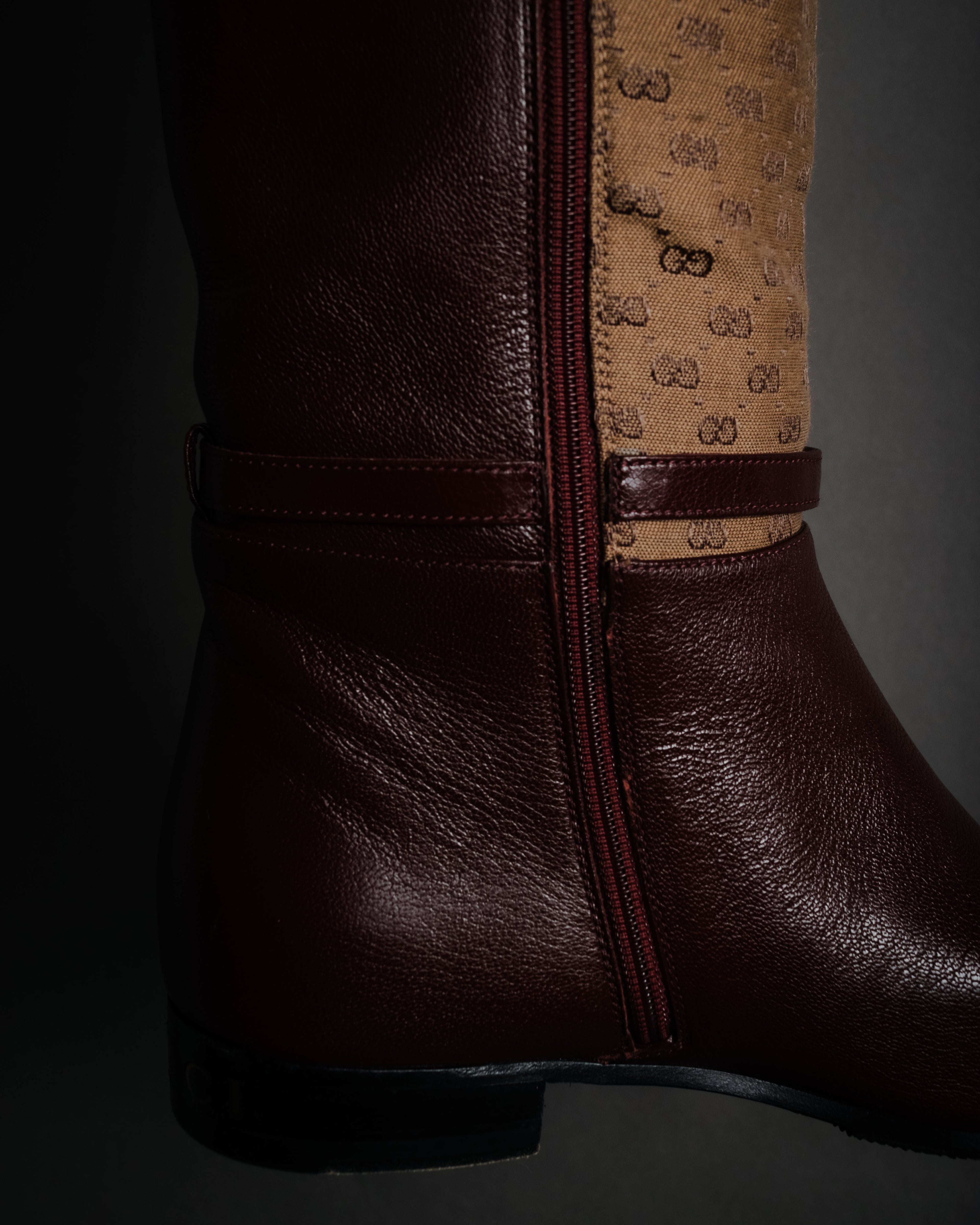 "GUCCI" 20’s archive canvas panel jockey boots