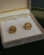 “Christian Dior” 80’s-90’s Laurel rope motif D logo earrings