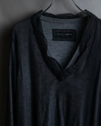 "DOLCE & GABBANA" Sheer layered V-neck grey knit