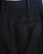 HERMES/ Straight Silhouette Wool Tuck Trousers