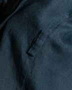 "HERMES" 90's Military detail linen long shirt dress