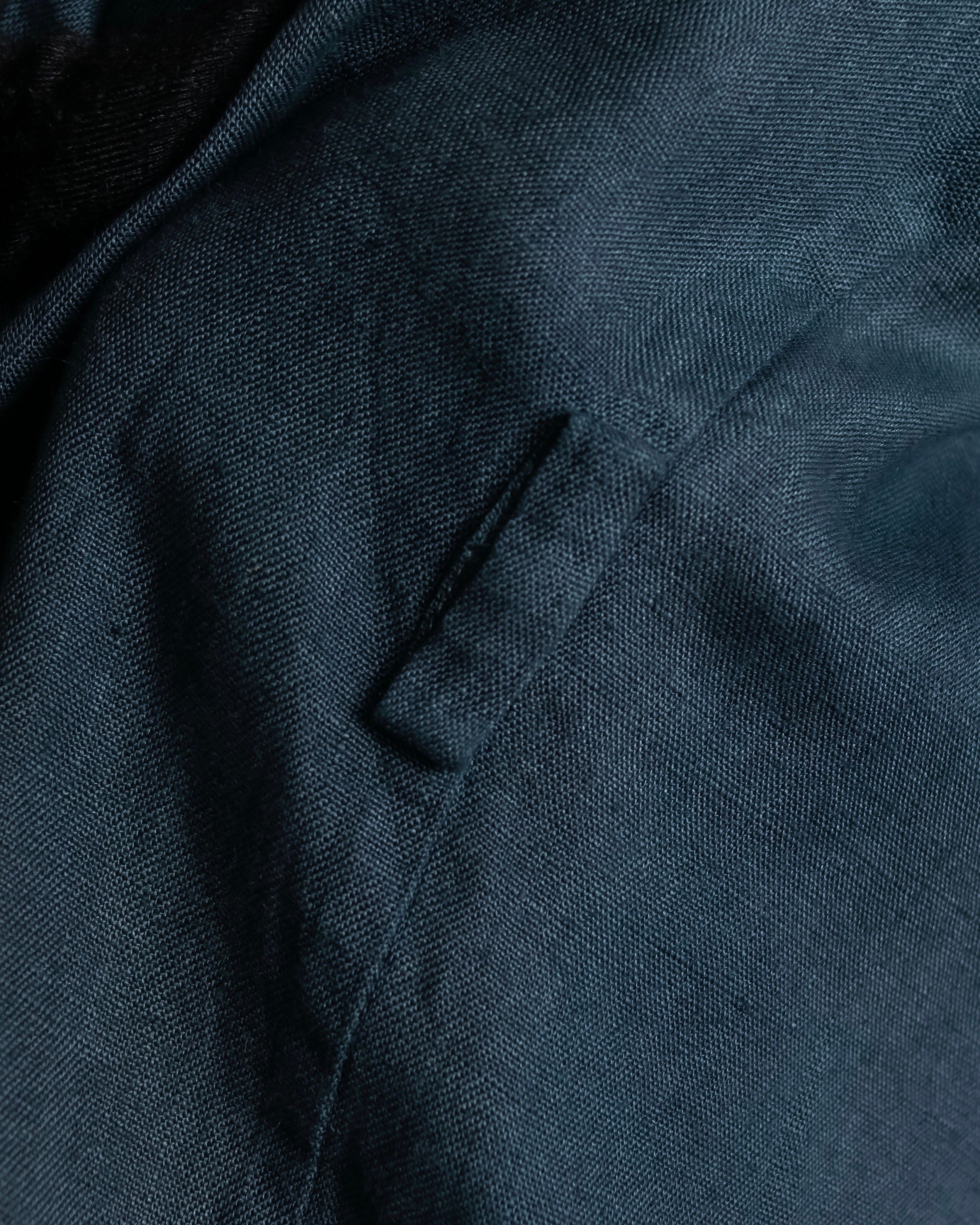 "HERMES" 90's Military detail linen long shirt dress