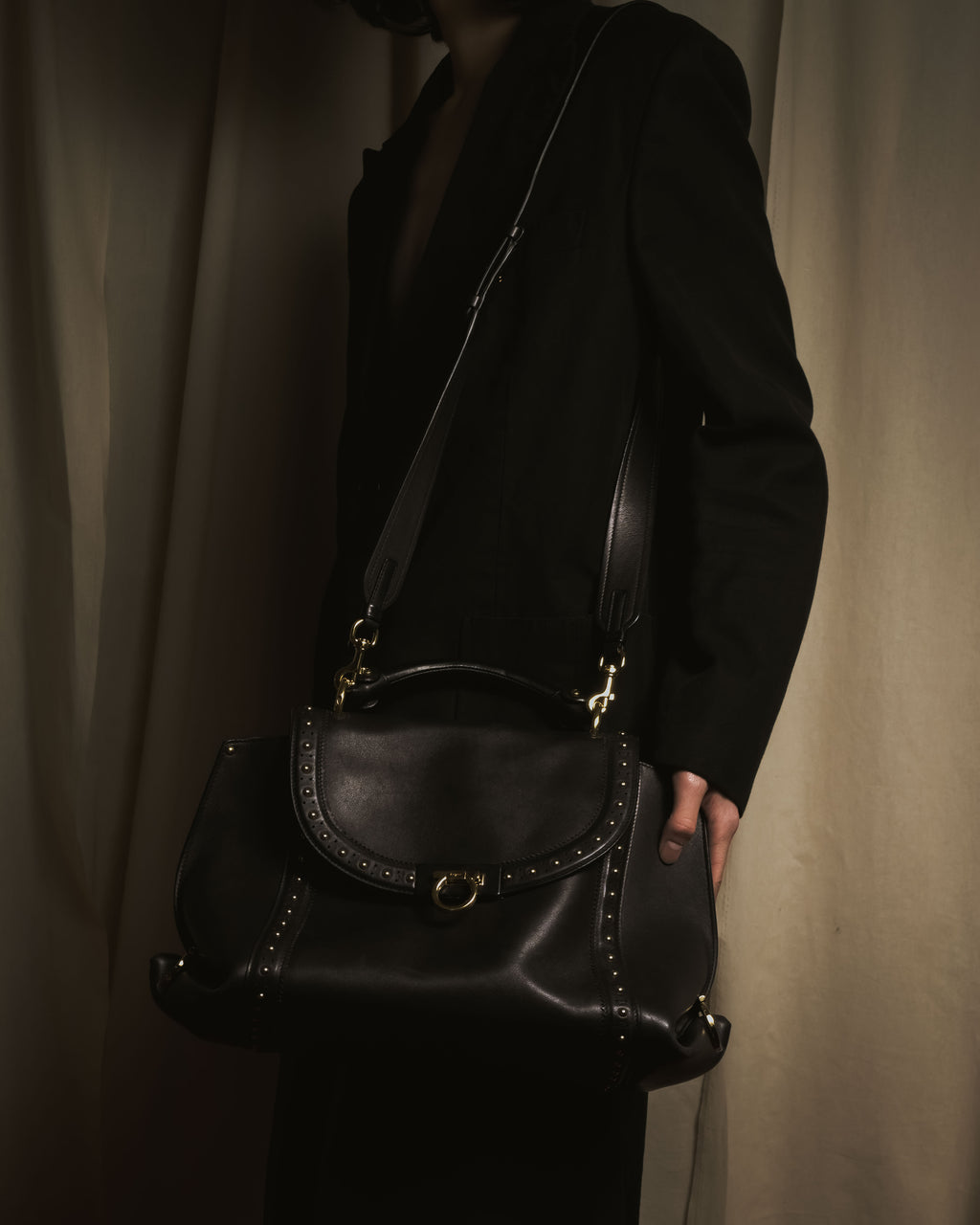 "Salvatore Ferragamo" 铆钉 Gancini 手提包