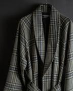 "PIERRE BALMAIN" Glen check belted gown coat