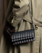 "MAISON MARGIELA" Check pattern gradient design chain shoulder leather wallet bag