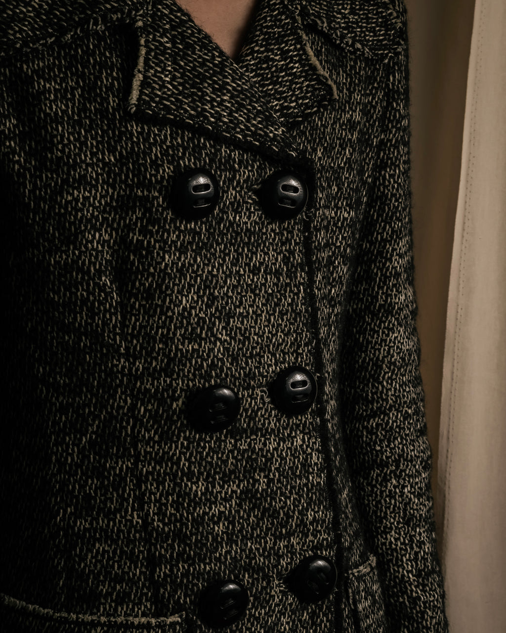"Dolce & Gabbana" Double-breasted beautiful tweed long coat