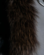 "FENDI" Two-tone striped fur docking stole