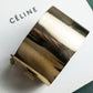 "CELINE" Large leather docking gold bracelet