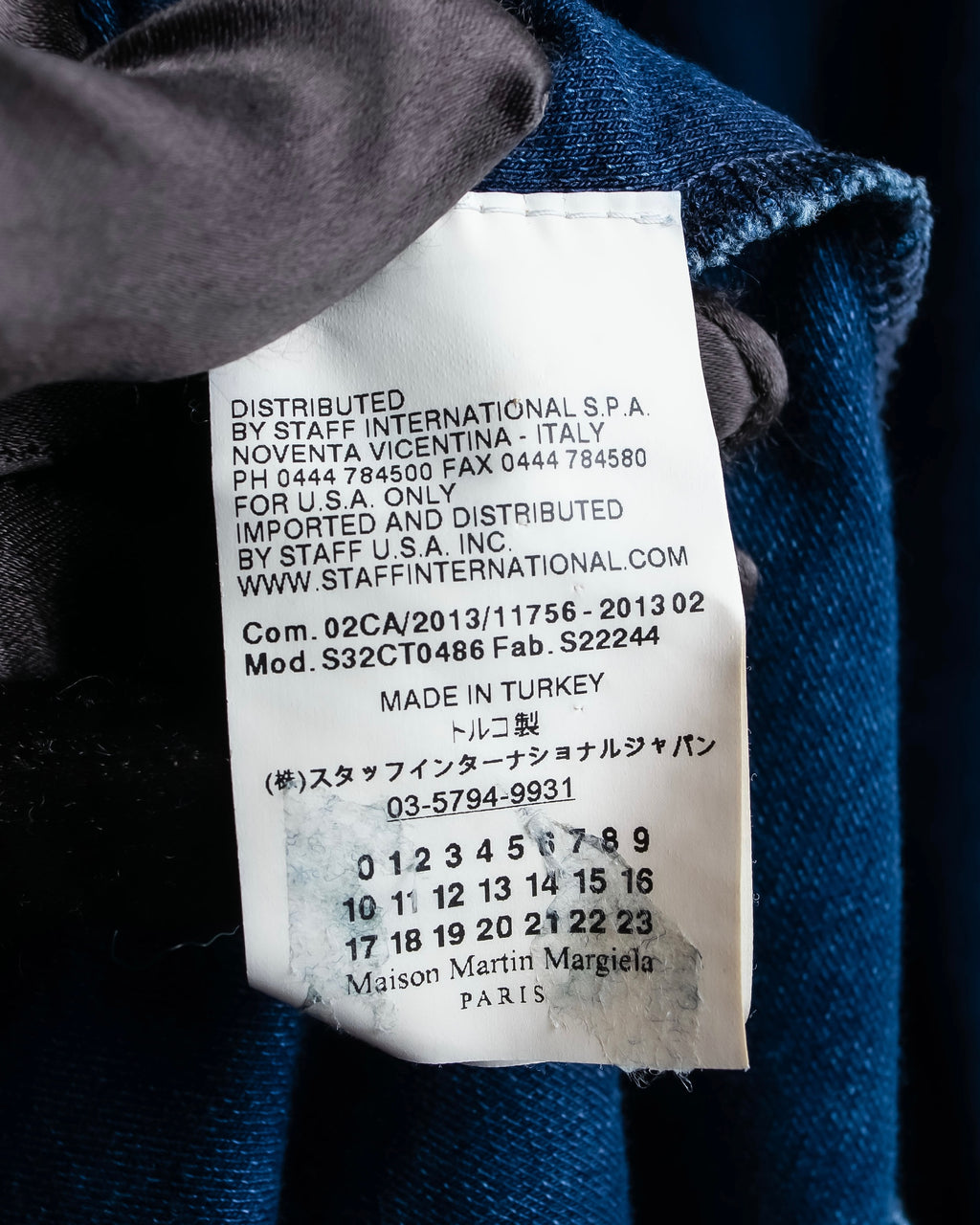 “MM6” front cut designed dennim long pull over