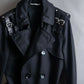 "VALENTINO" Belt docking design leather switching trench coat