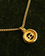 "Christian Dior" 80's-00's Gold tone cd pendant necklace