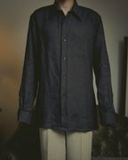 -SPECIAL- “HERMES” 90’s-00’s wide-collar linen shirt