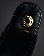 “GUCCI” 80’s box calf interlocking G shoulder bag