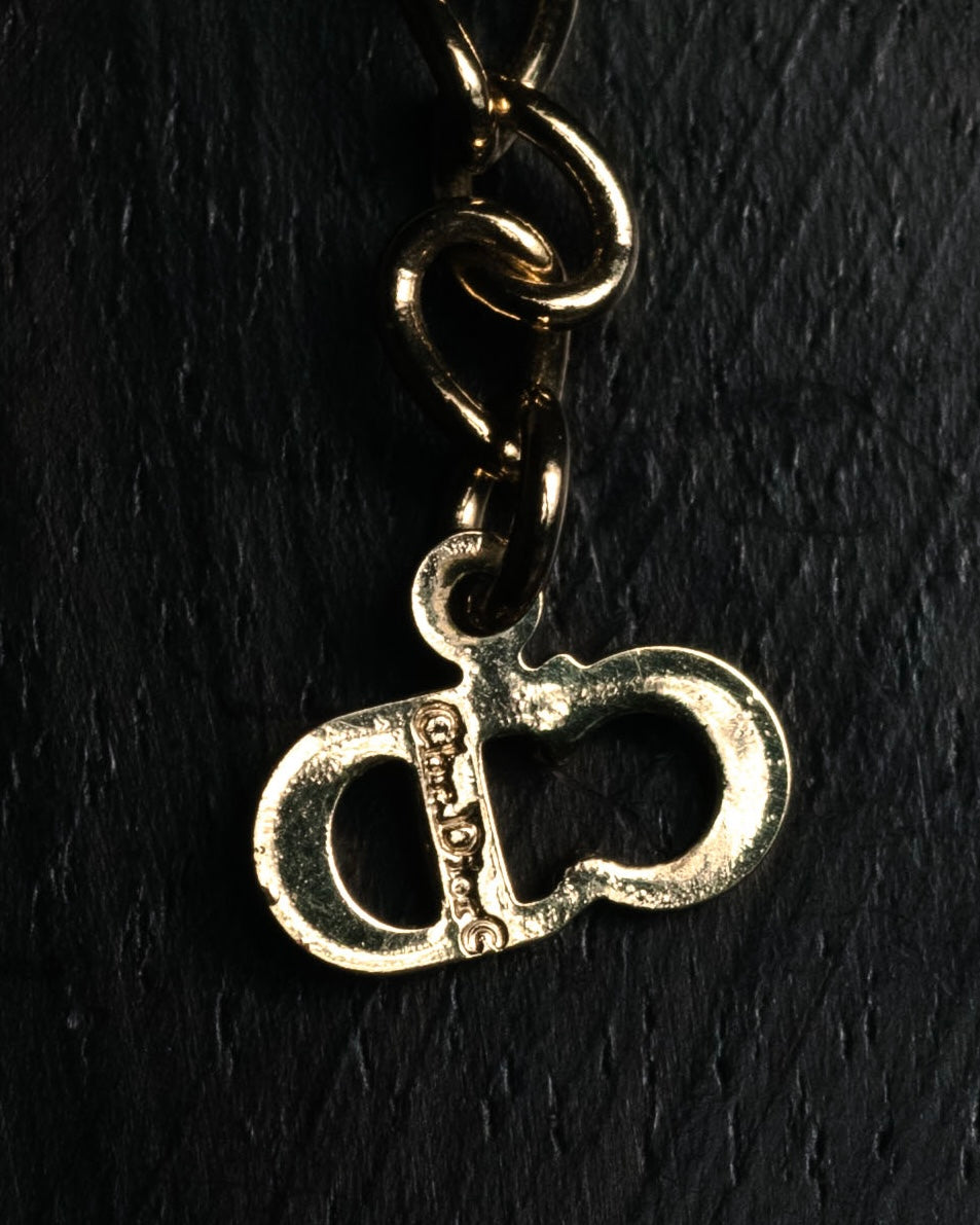 “Christian Dior” 00’s Pearl drop necklace with CD tail charm