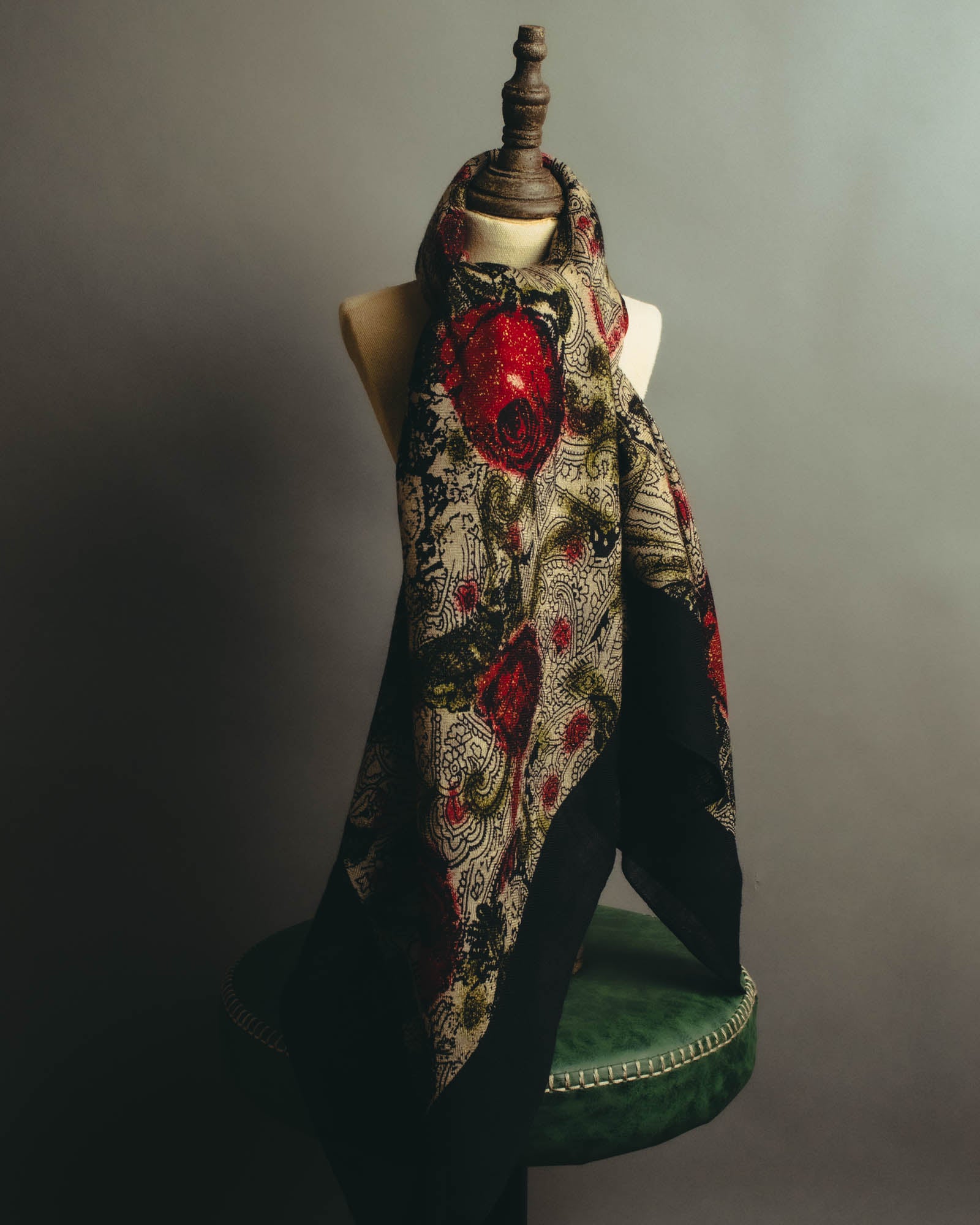 "Christian Dior" 80's-90's Floral paisley patterned large scarf