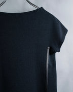 "GUCCI" Leather piping design box sleeve T-shirt