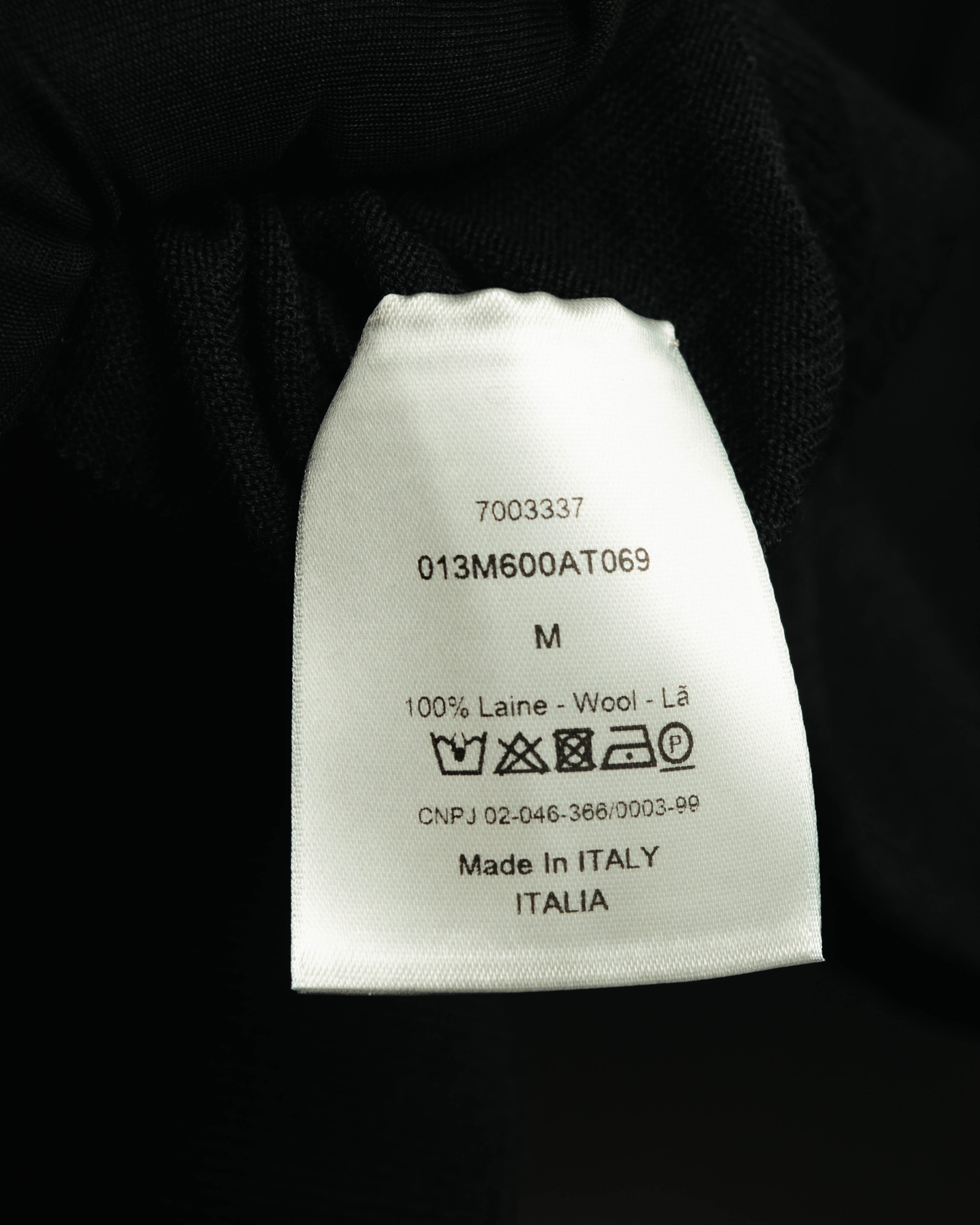 "DIOR" 2010's Minimal bee embroidered wool crewneck sweater