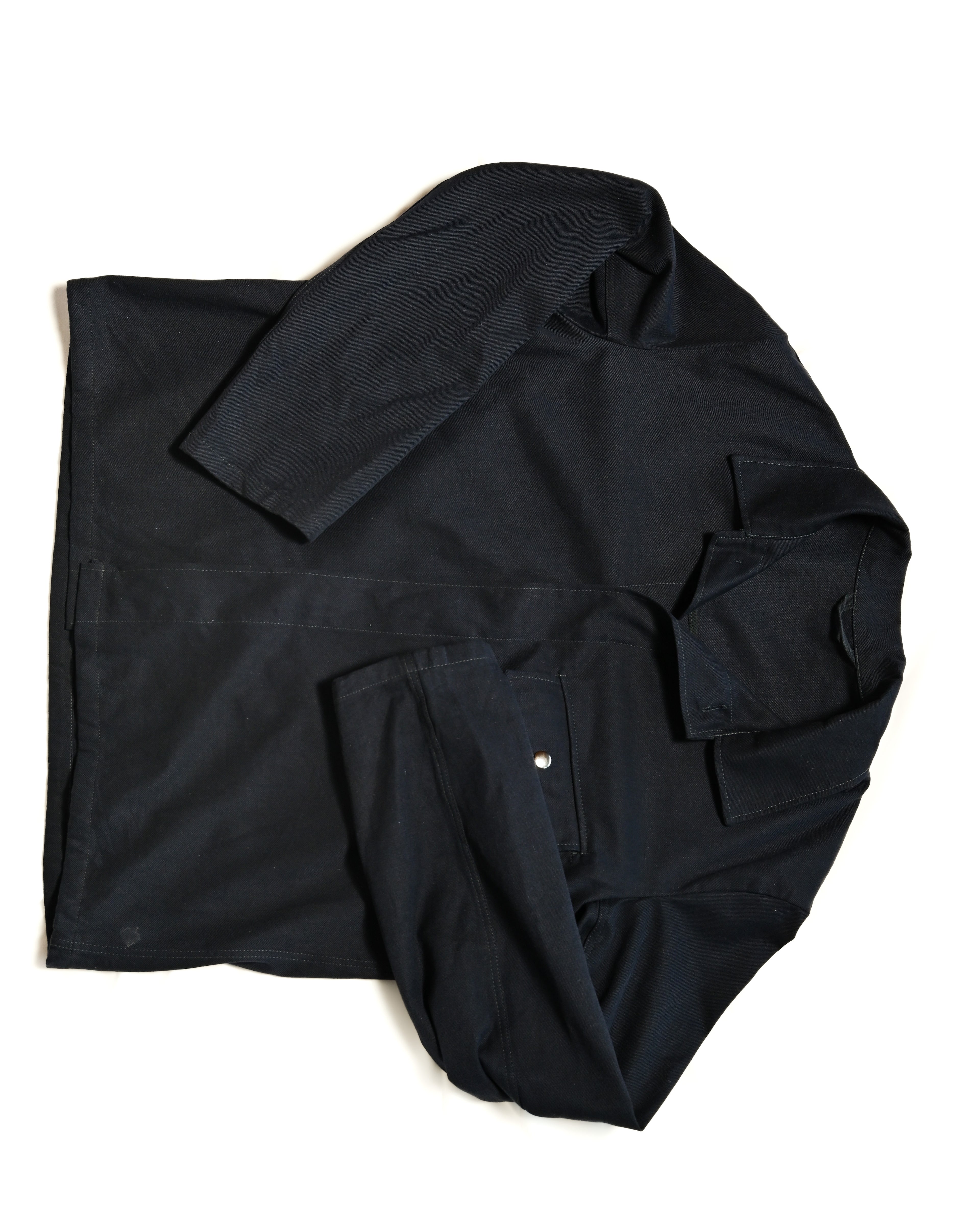 VINTAGE
/ Box Silhouette Cotton Jacket Navy