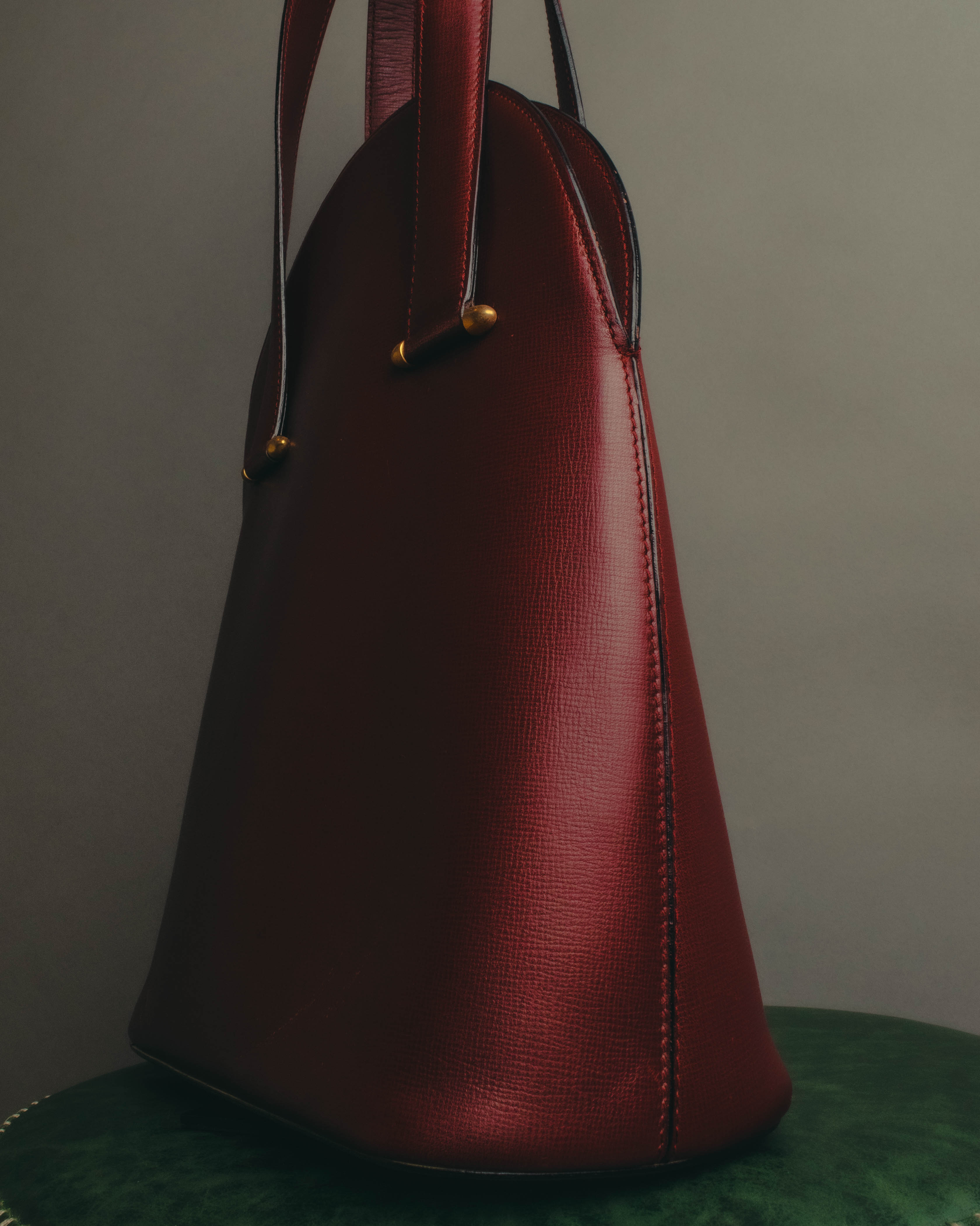 "Cartier" 80's-90's Bordeaux leather handbag