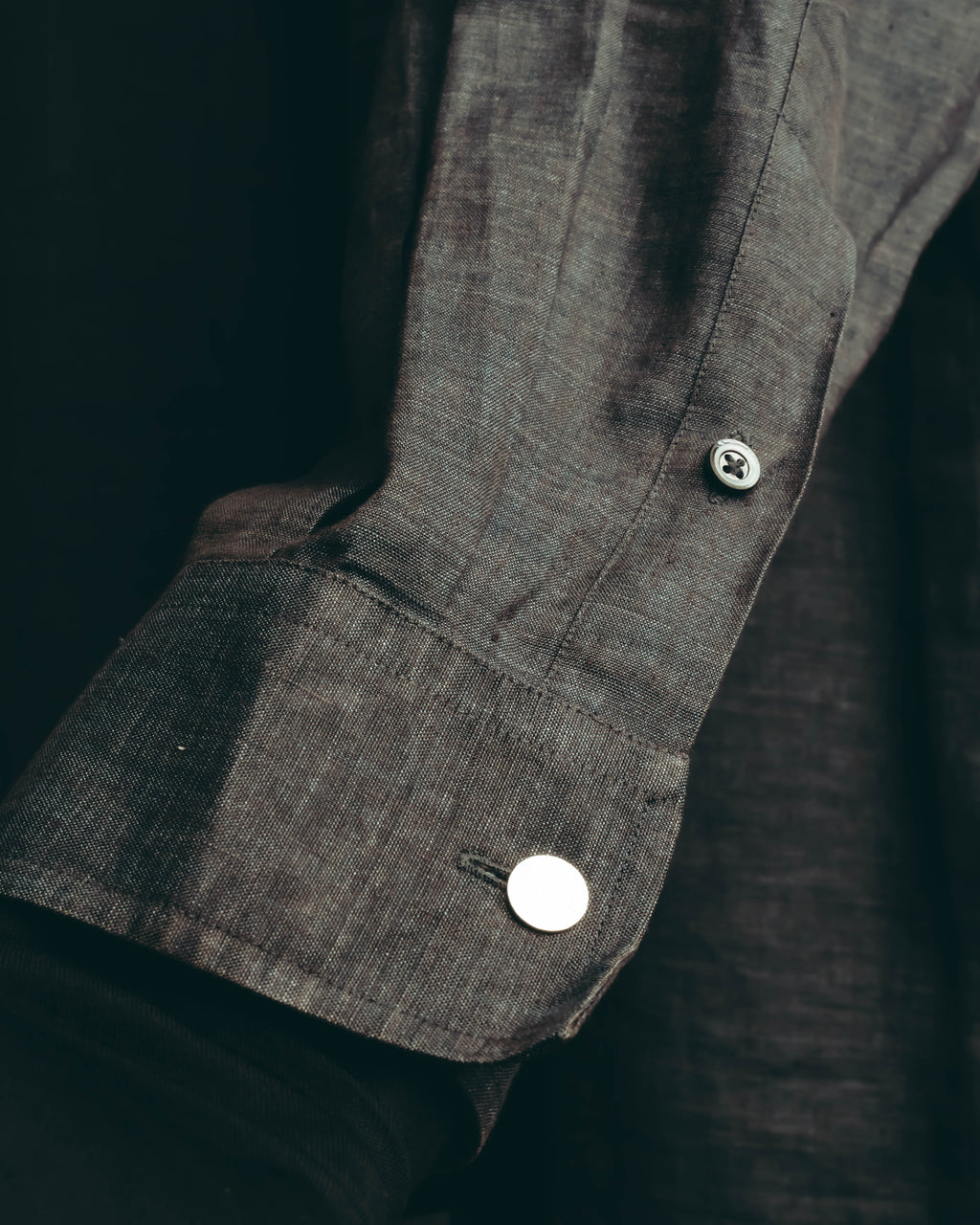 -SPECIAL- “HERMES” 90’s-00’s wide-collar linen shirt