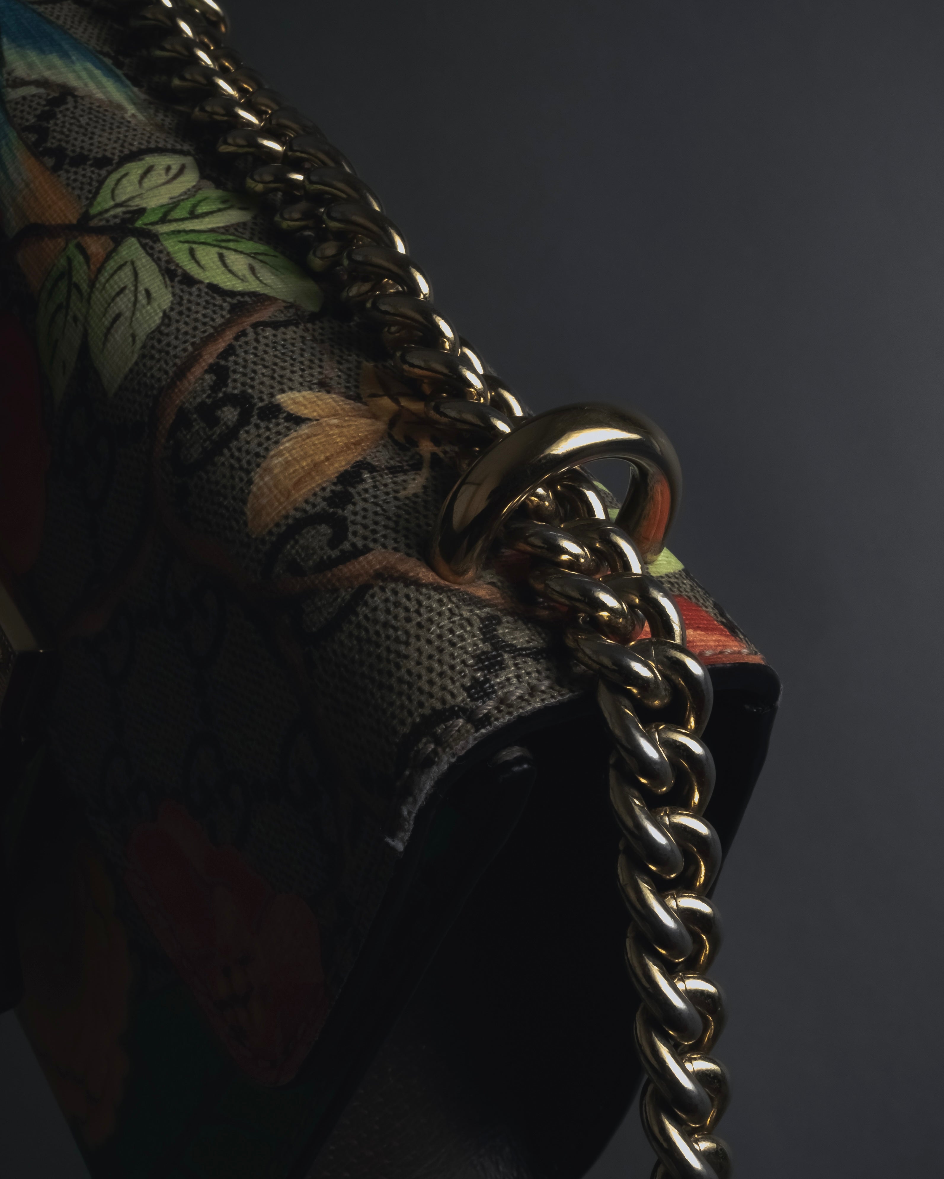 -SPECIAL- "GUCCI" Michele-era floral padlock design chain shoulder bag