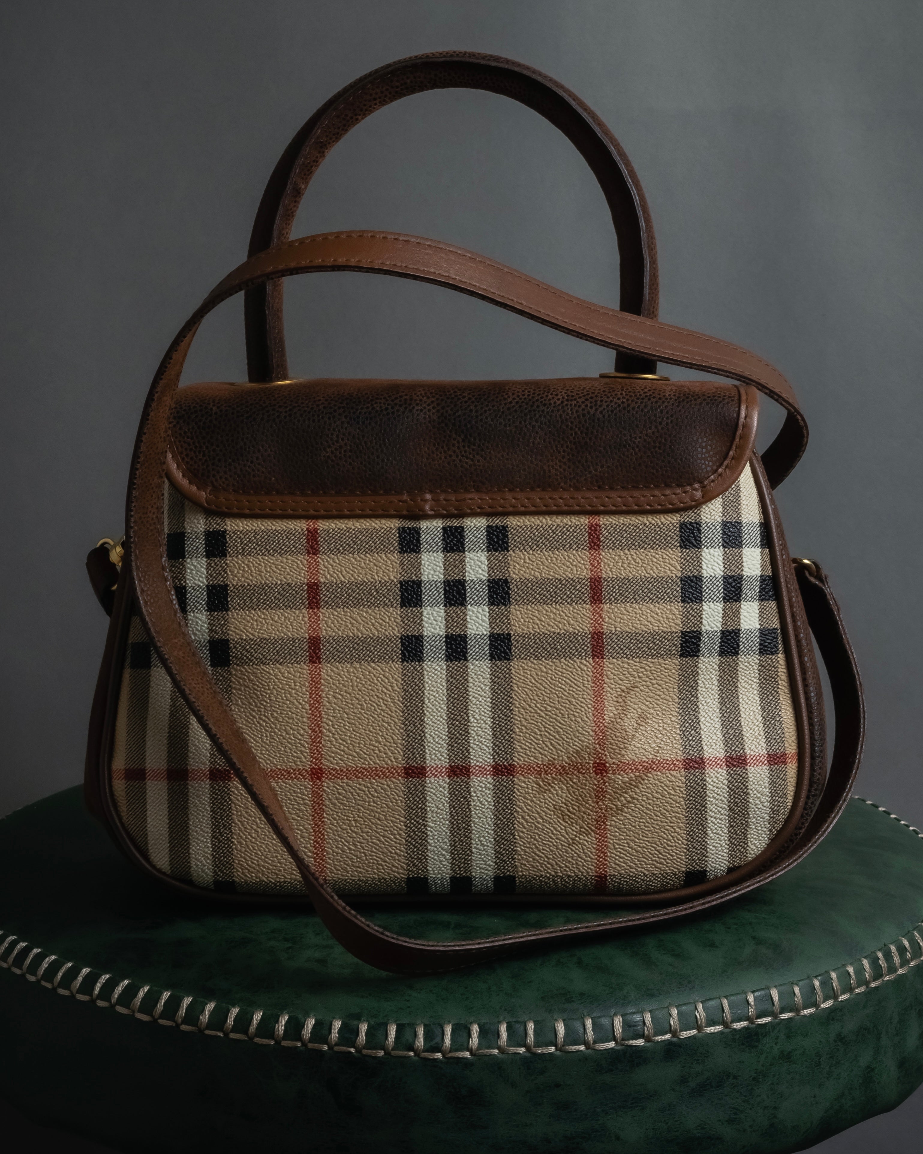 "BURBERRYS" 90’s PVC＆leather 2-way bag