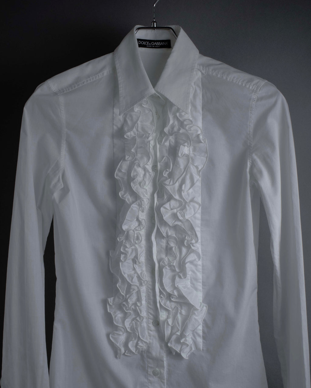 "Dolce & Gabbana" Tiered frill design white shirt