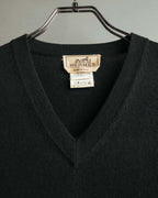 -SPECIAL- “HERMÈS” 90’s-00’s Cashmere wool v-neck knit