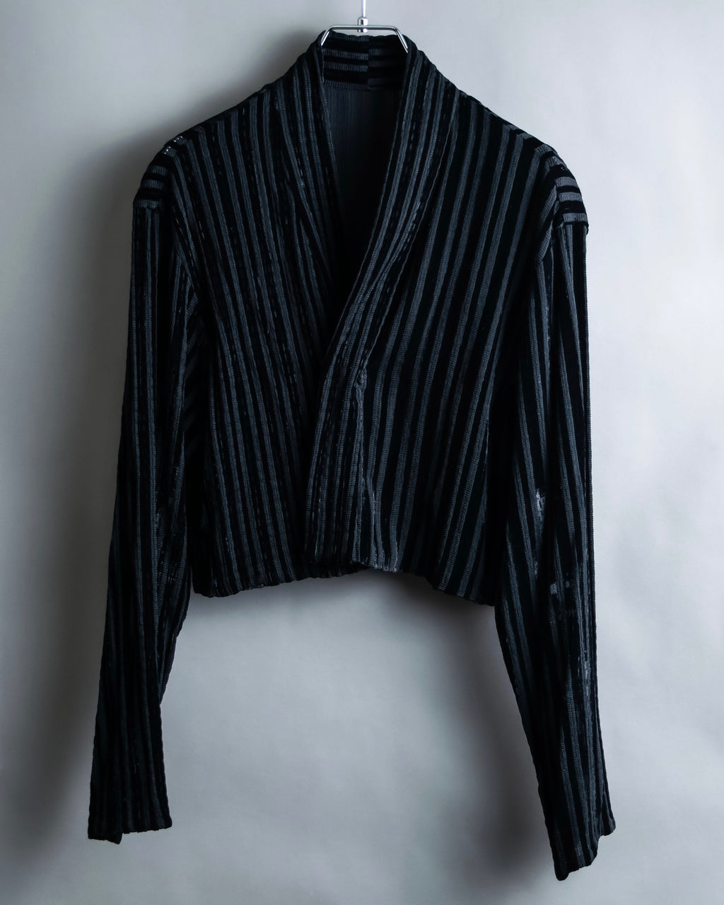 “Yohji Yamamoto +NOIR” Sheer rib summer knit jacket